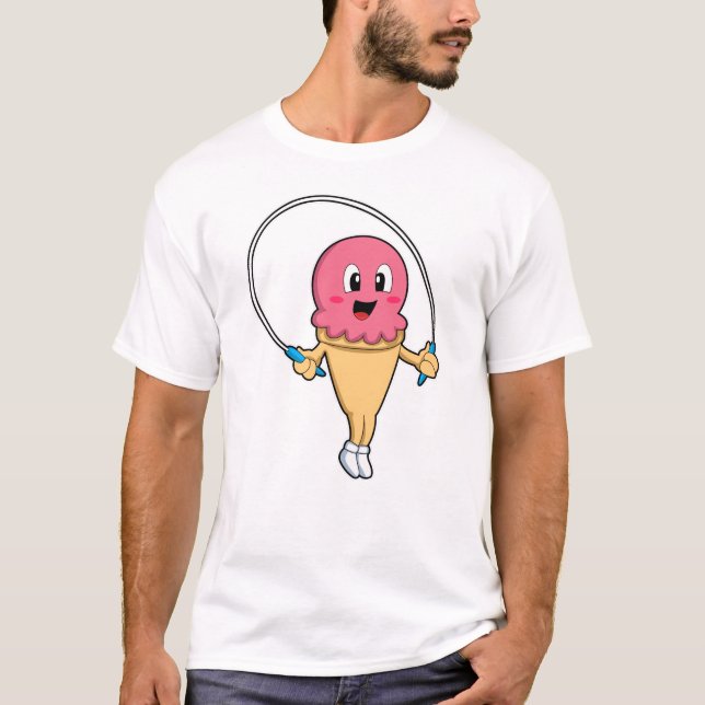 Ice cream at Fitness with Rope T-Shirt (Front)
