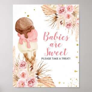 Ice Cream Babies Are Sweet Please Take A Treat Poster