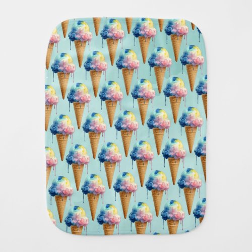 Ice Cream Baby Burp Cloth