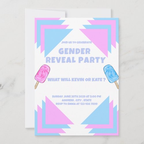 Ice Cream Baby Gender Reveal Invitation