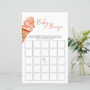 Ice Cream Baby Shower Bingo game