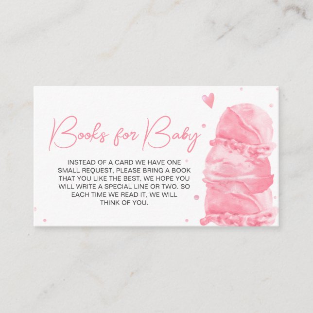 Ice Cream Baby Shower Books for Baby Enclosure Card (Front)