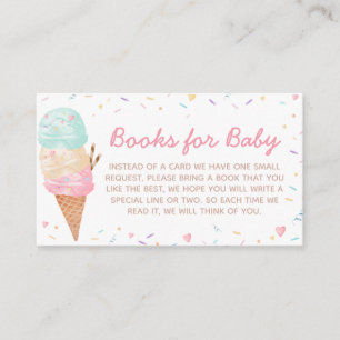 Ice Cream Baby Shower Books for Baby Enclosure Card