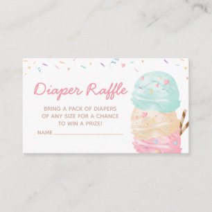 Ice Cream Baby Shower Diaper Raffle Enclosure Card
