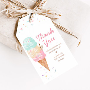 Ice Cream Baby Shower Favor Tags