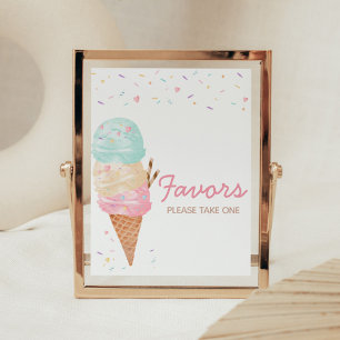 Ice Cream Baby Shower Favors Poster