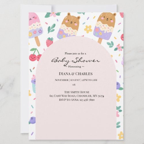 Ice Cream Baby Shower Invitation