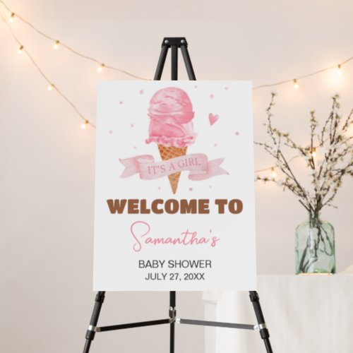 Ice Cream Baby Shower Welcome Sign