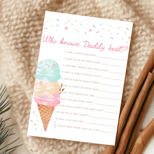 Ice Cream Baby Shower Who Knows Daddy Best