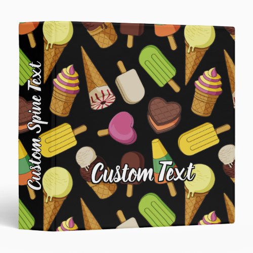 Ice Cream Background 3 Ring Binder