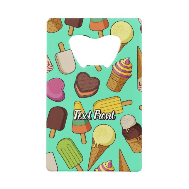 Ice Cream Background Credit Card Bottle Opener (Front)