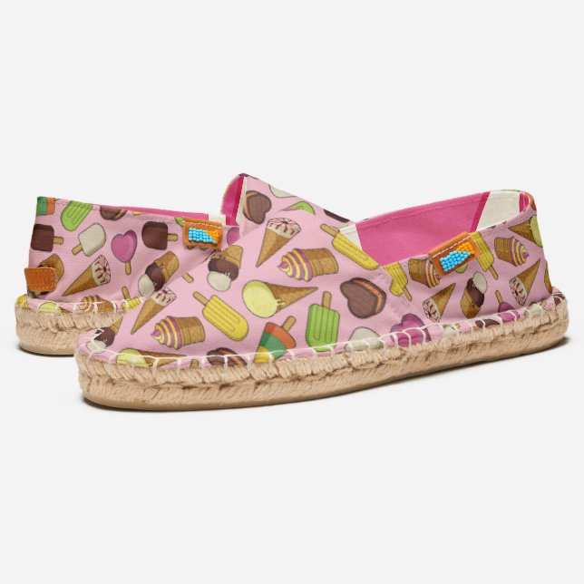 Ice Cream Background Espadrilles (Angled)