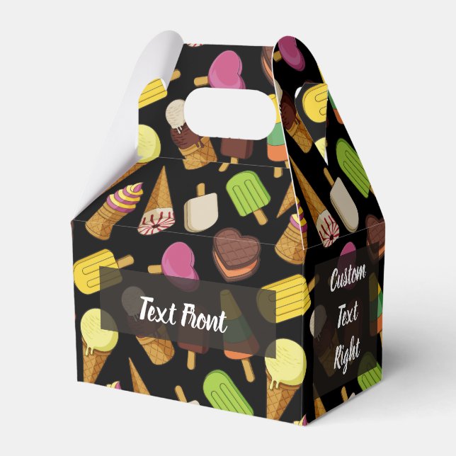 Ice Cream Background Favor Boxes (Front Side)
