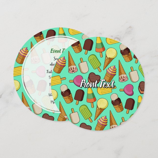 Ice Cream Background Invitation (Front/Back)