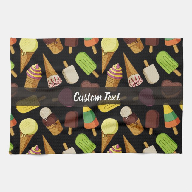Ice Cream Background Kitchen Towel (Horizontal)