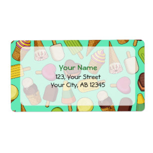Ice Cream Background Label