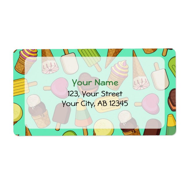 Ice Cream Background Label (Front)