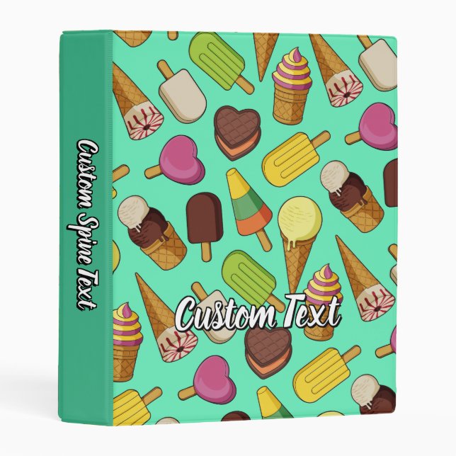 Ice Cream Background Mini Binder (Front/Spine)