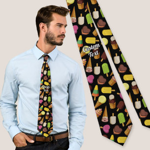 Ice Cream Background Neck Tie
