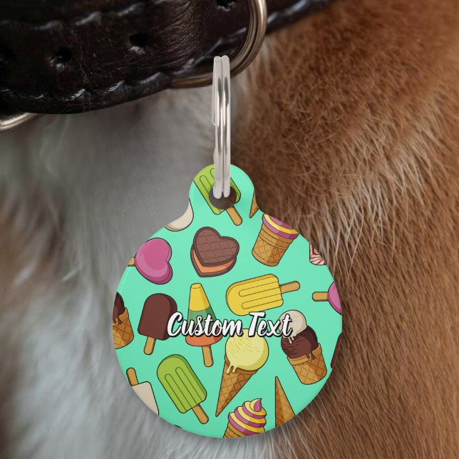 Ice Cream Background Pet ID Tag (Creator Uploaded)