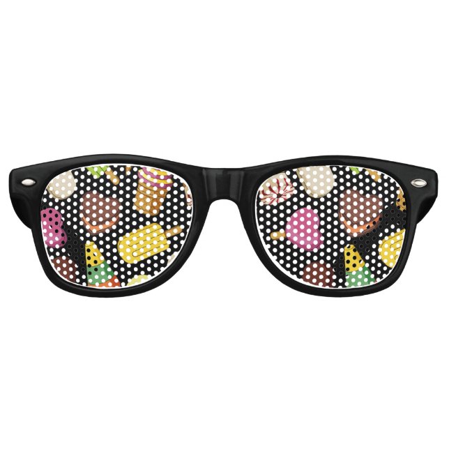 Ice Cream Background Retro Sunglasses (Front)