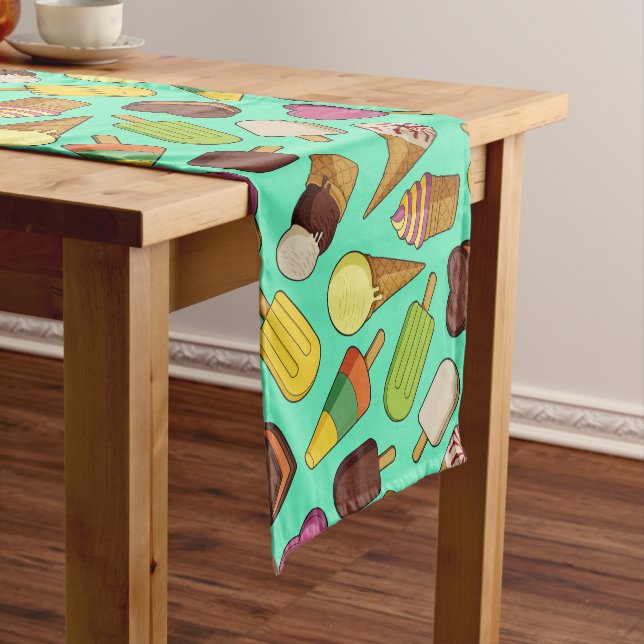 Ice Cream Background Short Table Runner (In Situ)