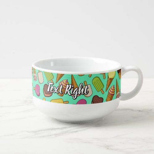 Ice Cream Background Soup Mug