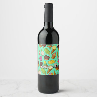 Ice Cream Background Wine Label