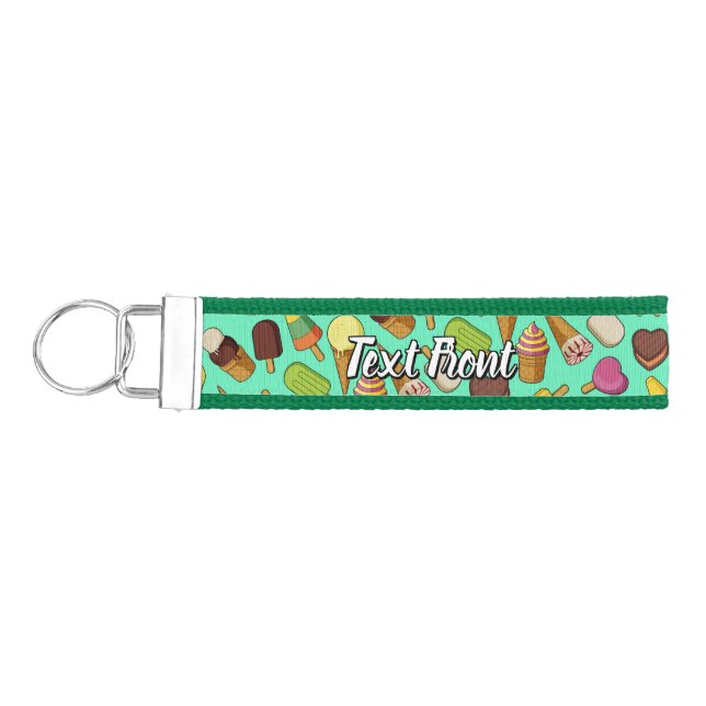 Ice Cream Background Wrist Keychain (Keys on Left)