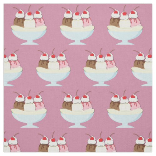 Ice Cream Banana Split Fabric