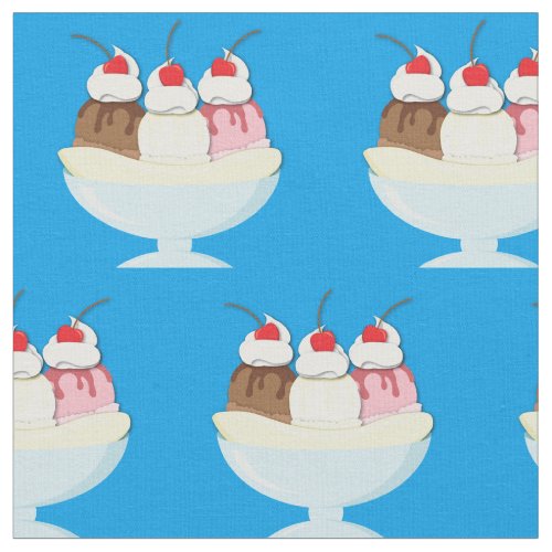 Ice Cream Banana Split Fabric