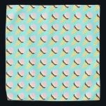 Ice-cream Bandana<br><div class="desc">Trending Pet Bandana. A 3-tiered (strawberry,  chocolate & vanilla) ice-cream cone pattern,  over a soft aqua blue background.</div>