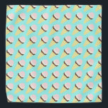 Ice-cream Bandana<br><div class="desc">Trending Pet Bandana. A 3-tiered (strawberry,  chocolate & vanilla) ice-cream cone pattern,  over a soft aqua blue background.</div>