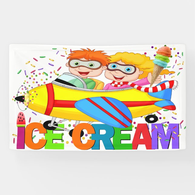 ICE Cream Banner (Airplane Series) (Horizontal)