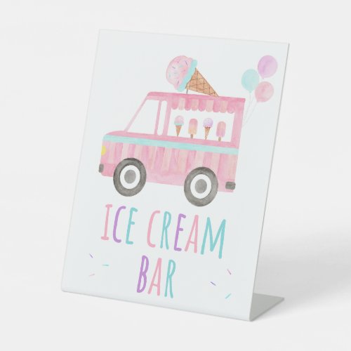 Ice Cream Bar Birthday Pedestal Sign