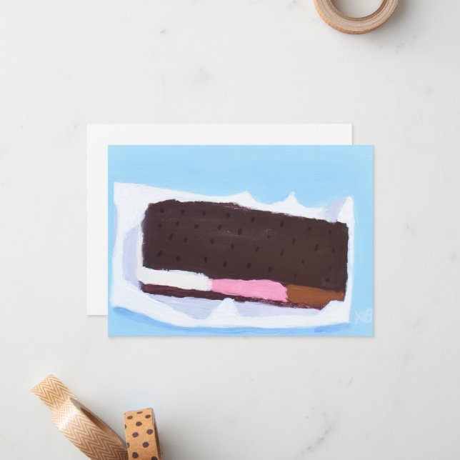 Ice Cream Bar Note Card (Front/Back In Situ)