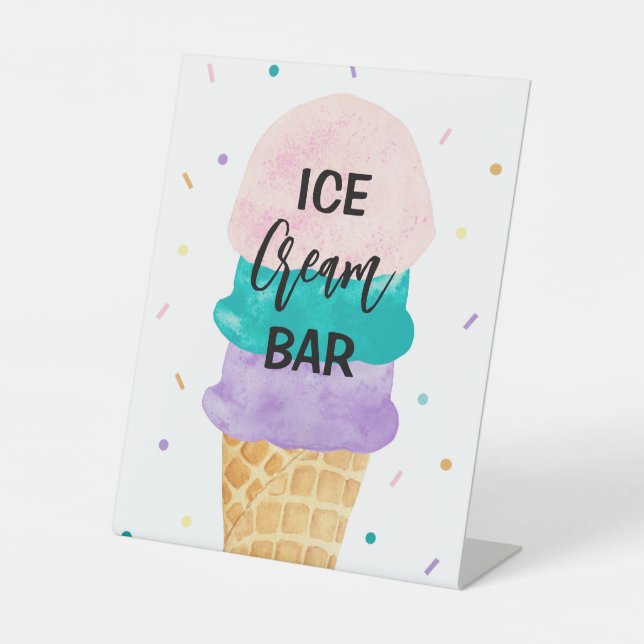 Ice Cream Bar Party Sign - Sundae (Front)