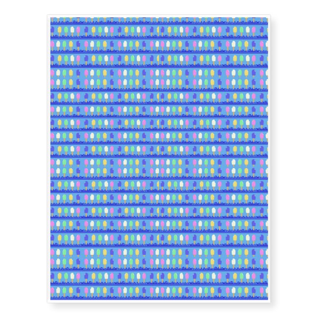 Ice Cream Bar Pattern Temporary Tattoos (Front)