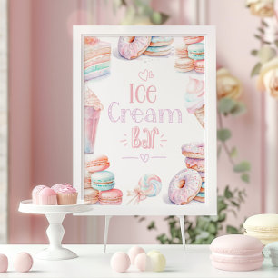 Ice cream bar Sweet pastel birthday Poster