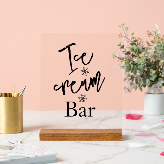 Ice cream bar wedding Acrylic sign (Wedding)
