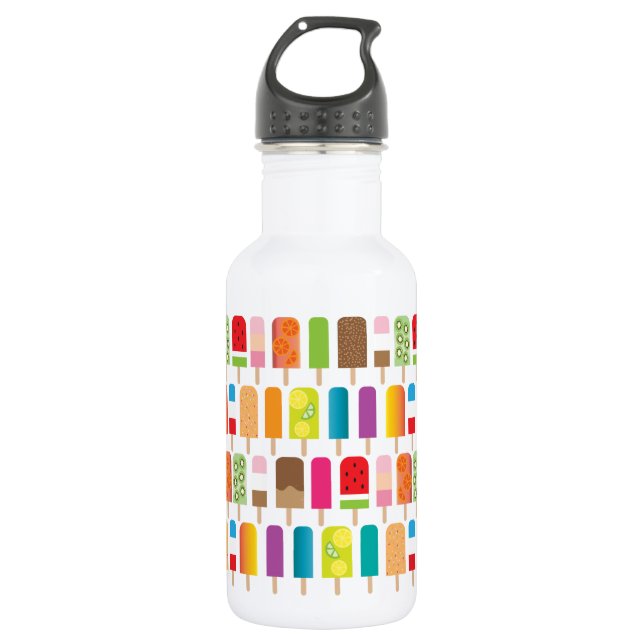 Ice Cream Bars and Popsicles Stainless Steel Water Bottle (Front)