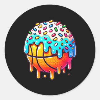 Ice Cream Basketball Drip Boys Girls Kids Basketba Classic Round Sticker