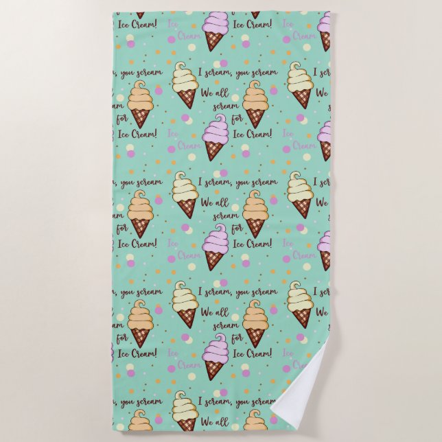 Ice Cream Beach Towel (Front)
