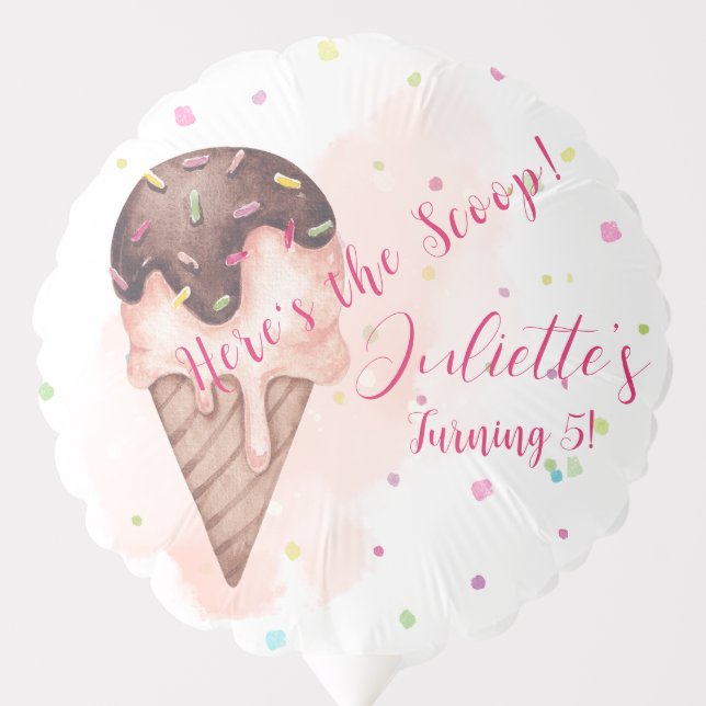 Ice Cream Birthday Balloon (Front)