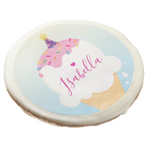 ICE CREAM BIRTHDAY COOKIES cute party hat blue