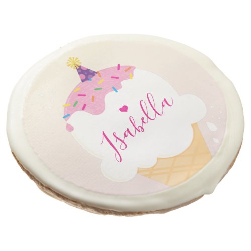 ICE CREAM BIRTHDAY COOKIES cute party hat pink