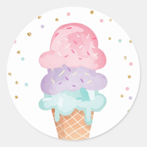 Ice Cream Birthday Envelope Seal Summer Sticker