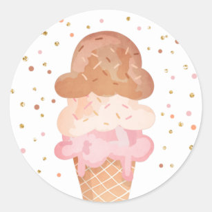 Ice Cream Birthday Envelope Seal Summer Sticker