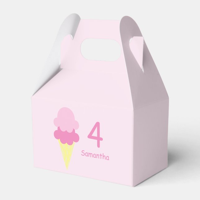 Ice Cream Birthday Favor Boxes (Front Side)