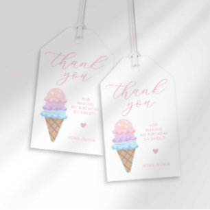 Ice Cream Birthday Favor Tags